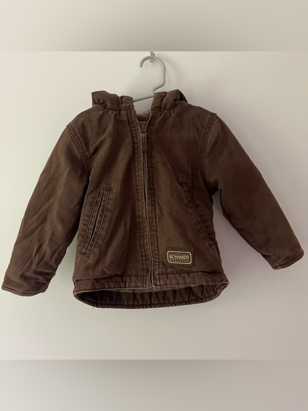 Boys Canvas Chore Barn Coat Schmidt Workwear 2T Brown Sherpa Lined Hooded